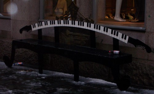 A nice musically themed bench, Liverpool (2006)