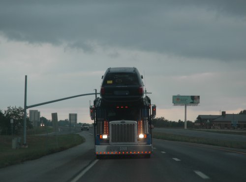 A big truck drives behind us. Illinois (2007)