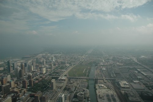 The view from the Sears Tower, the tallest building in the US. Chicago (2007)