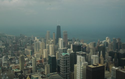 It rained a little, but the views were still great from Sears Tower. Chicago (2007)