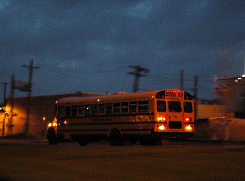 A school bus, out late at night for some reason. Chicago (2007)