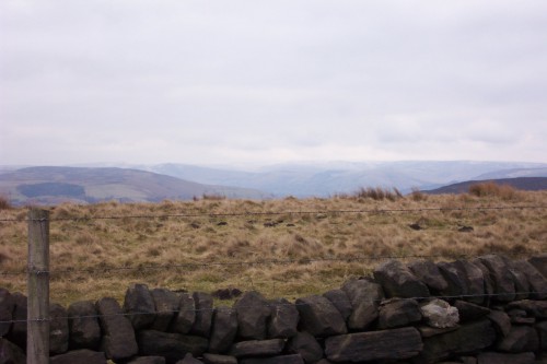 Barbed wired fences to keep people out of the fields, Peak District (2006)