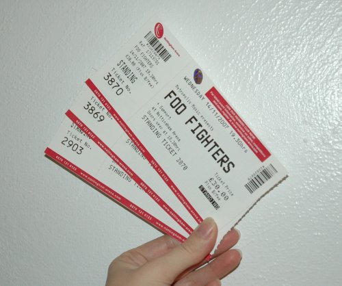 The all important Foo Fighters tickets. We managed to get 2 for the face value of 30, but had to get the third ticket from ebay at around 50. Not bad seeing as they sold out within an hour of going on sale. Nottingham (2007)