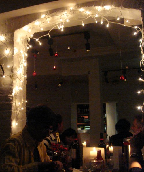 The nice restaurant we went to after the show. It was under street level and had pretty lights. London (2008)