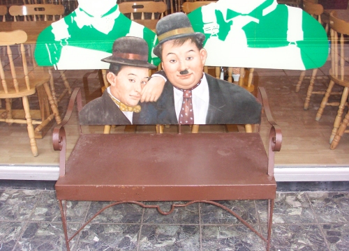 A nice bench outside a themed café, Sheringham (2006)