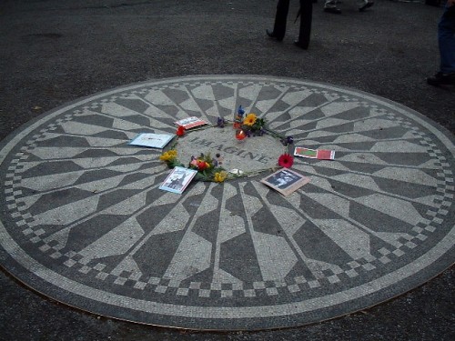 The John Lennon memorial, Strawberry Fields, in New York City (2002)