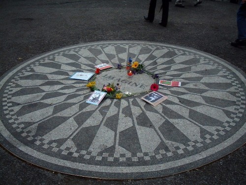 The John Lennon memorial, Strawberry Fields, in New York City (2002)