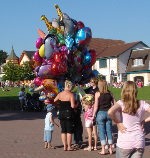 Lots and lots of colourful balloons for sale, Alton Towers (2006)