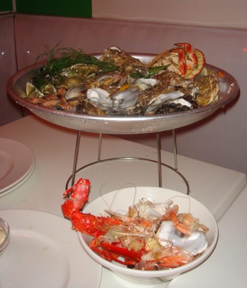 The remains of the seafood platter… took us an hour or so to get through! France (2006)
