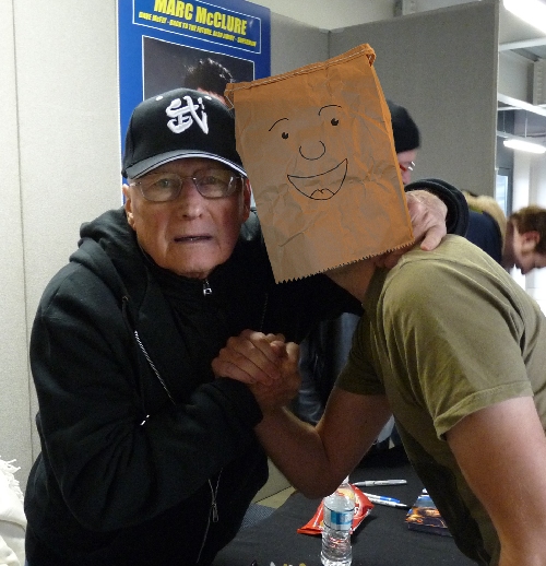 James Tolken poses for a photo with me. You're hurting me Mr Tolken! Milton Keynes (2009)
