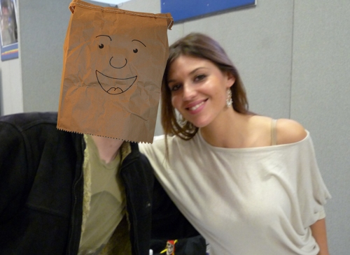 Barbara Nedeljakova poses for a photo with me. We saw Hostel when we were in New York in 2006, when her character got ran over and killed everyone in the cinema cheered! London, 2009