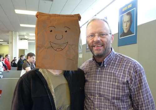Robert Llewellyn poses for a photo with me. He was a lot taller than Chris Barrie and Craig Charles who i've met previously. London, 2009