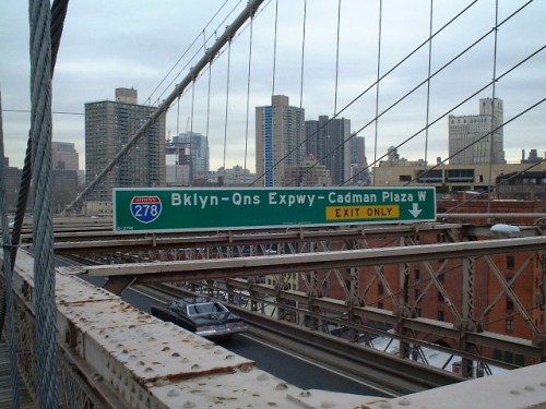 Walking on Brooklyn Bridge, New York City (2002)