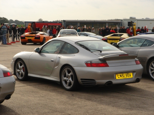 The backend of the Porsche 911 Turbo I got to drive, Bruntingthorpe proving ground (2006)