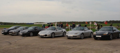A selection of fast cars, which can be driven for around £100-£200, Bruntingthorpe proving ground (2006)