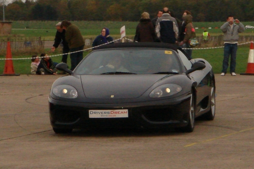 The Ferrari Spyder 350 I drove, it had 6 gears, Bruntingthorpe proving ground (2006)