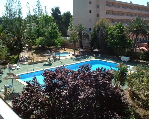 The hotel swimming pool, nice and quiet but a bit cold, Majorca, Spain (2003)