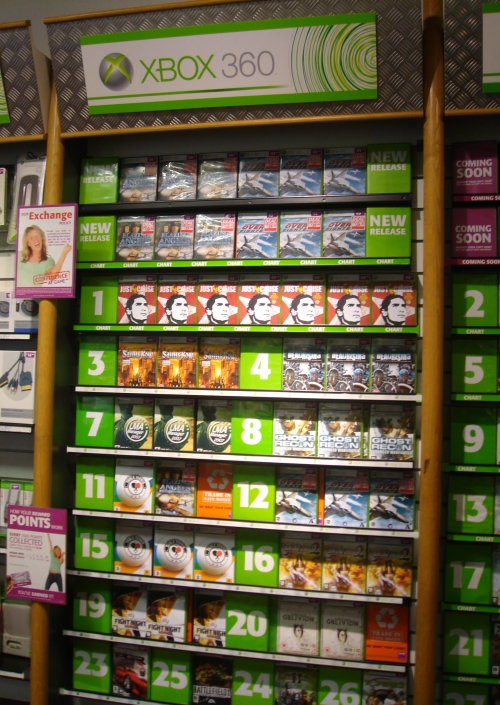 Number 7 in the charts on Xbox 360 in GAME, Nottingham (2006)