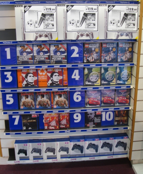 Number 4 in the charts on PS2 in GAME, Nottingham (2006)
