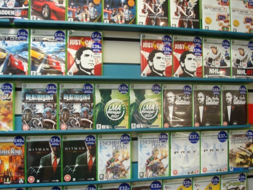 The Xbox 360 version on the shelf in a local video game store, Nottingham (2006)