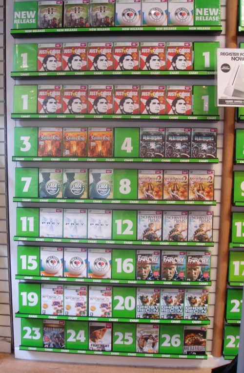 The Xbox 360 version on the shelf in GAME, Leeds (2006)