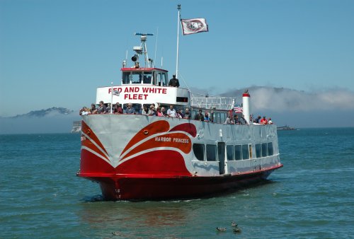 The boat which takes tourists around the bay. You get to wear some headphones and listen to a lady telling you about the city and it's history. San Francisco (2007)