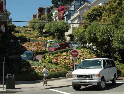 The people who live on Lombard Street must be driven mad by seeing cars driving past their windows. San Francisco (2007)
