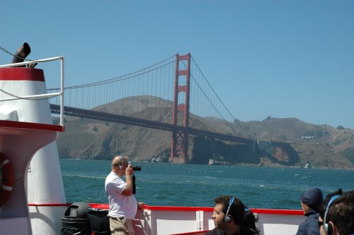 Lots of people enjoying the boat around the bay. We all looked really cool wearing those headphones. San Francisco (2007)