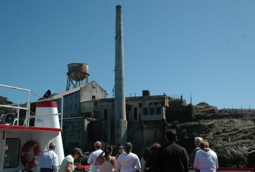 Approaching Alcatraz Island. We wanted to tour around Alcatraz but it was fully booked up for the next couple of days. San Francisco (2007)