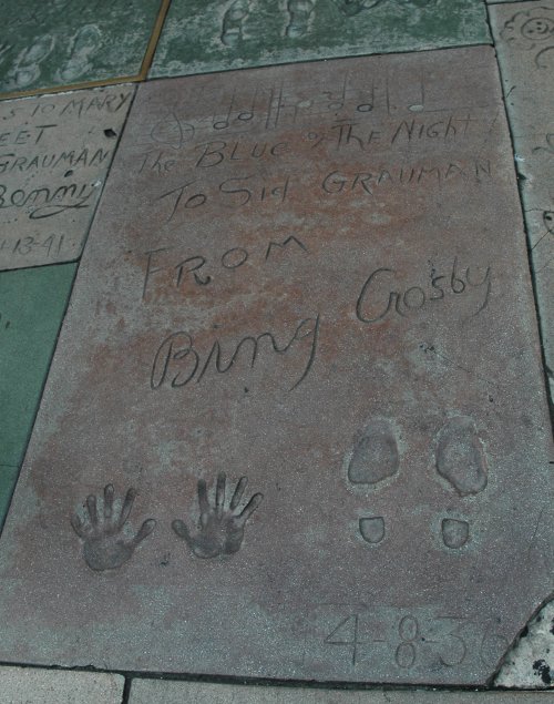 Bing Crosby's hand and footprints at Mann's Chinese Theatre. Los Angeles (2007)