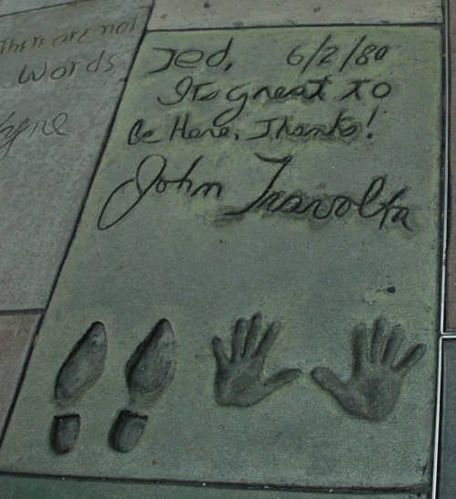 John Travolta, star of the great Pulp Fiction and the not so great Look Who Talking movies, left his mark here at Mann's Chinese Theatre. Los Angeles (2007)