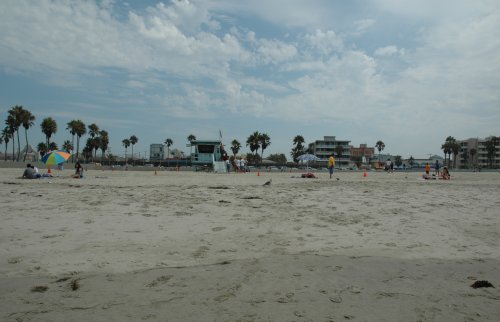 A few people relaxing on Venice Beach. Los Angeles (2007)