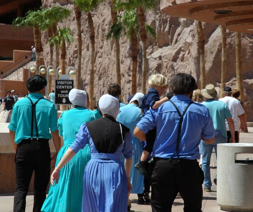 Some of those weird Amish people. I wonder if they came all the way to the Hoover Dam in horse and cart? Nevada/Arizona (2007)