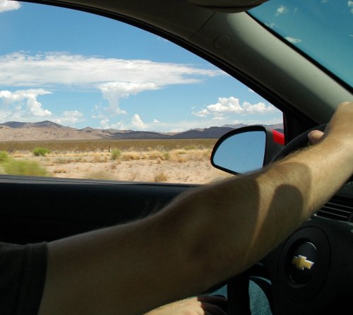 Me driving the Chevy through the desert. Arizona (2007)