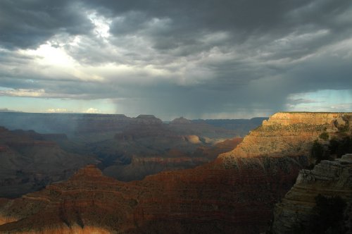 Light and dark areas constantly changing, the rain pours down in the distance but it didn't rain where we were. Arizona (2007)