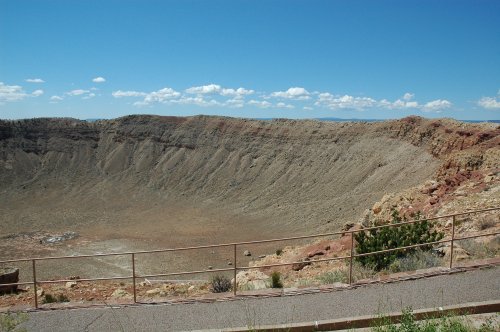 There's a path around one side of the Meteor Crater so you can have a good look around. Arizona (2007)