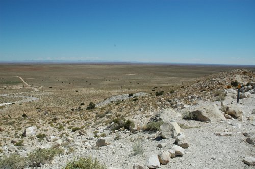 Another view from the Meteor Crater out on to the desert. It is about an hours drive from the Grand Canyon. Arizona (2007)