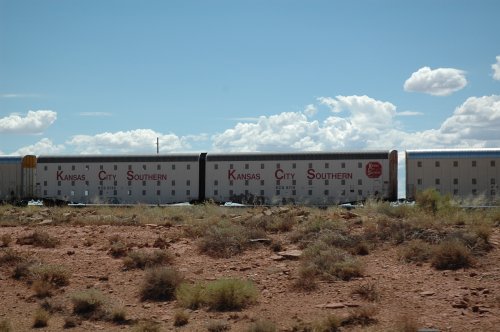 A multi-story train on the way to Kansas City. Arizona (2007)