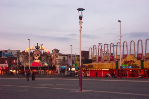 The amusement along the golden mile on a cold day in February, Blackpool (2006)
