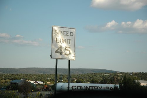 Each different US State had slightly different speed limits. Not that we paid much attention. Just like England, most people did 10-20miles over the speed limit. New Mexico (2007)