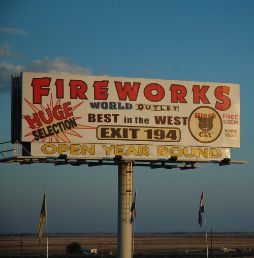 For some reason there were quite a few huge Firework factory outlets. New Mexico (2007)