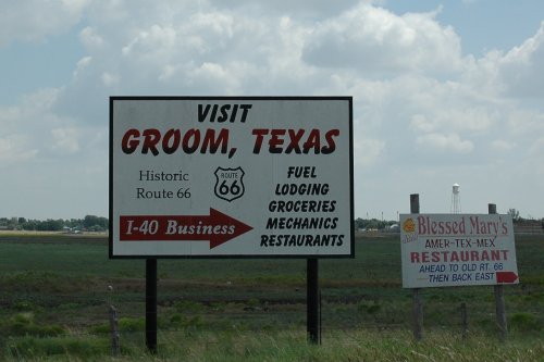 Old Route 66 goes through Groom. Texas (2007)