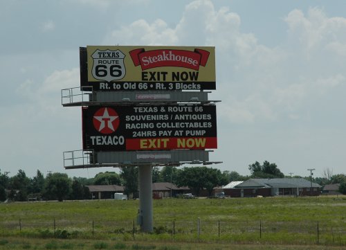 A Route 66 Steakhouse, we had steak a few times, but not here. Texas (2007)